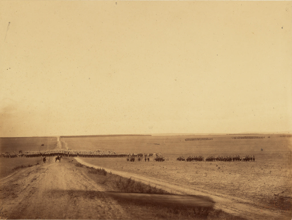 Gustave Le Gray:[Cavalry Maneuvers, Camp de Chalons], Poster Print Wall Art
