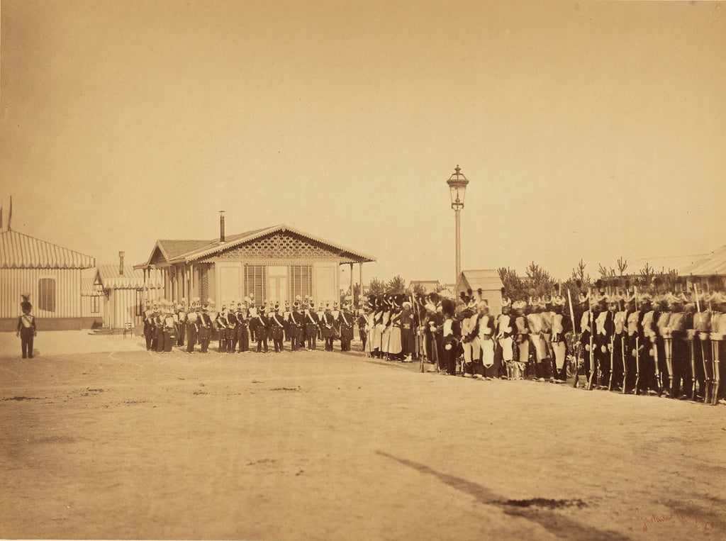Gustave Le Gray:[Military Lineup, Camp de Chalons], Poster Print Wall Art
