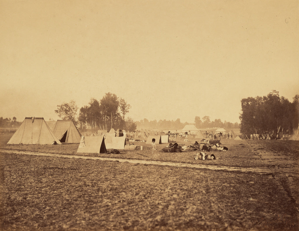 Gustave Le Gray:[Tents and Military Gear, Camp de Chalons], Poster Print Wall Art