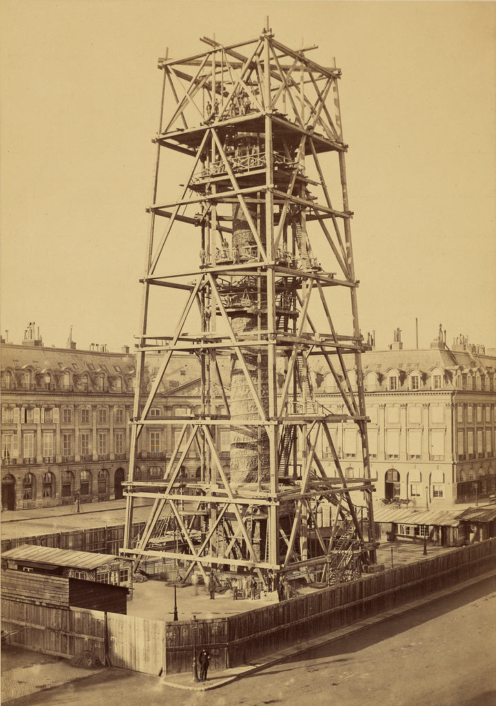 Charles Marville:[Le Restauration de la Colonne Vendôme apr, Poster Print Wall Art