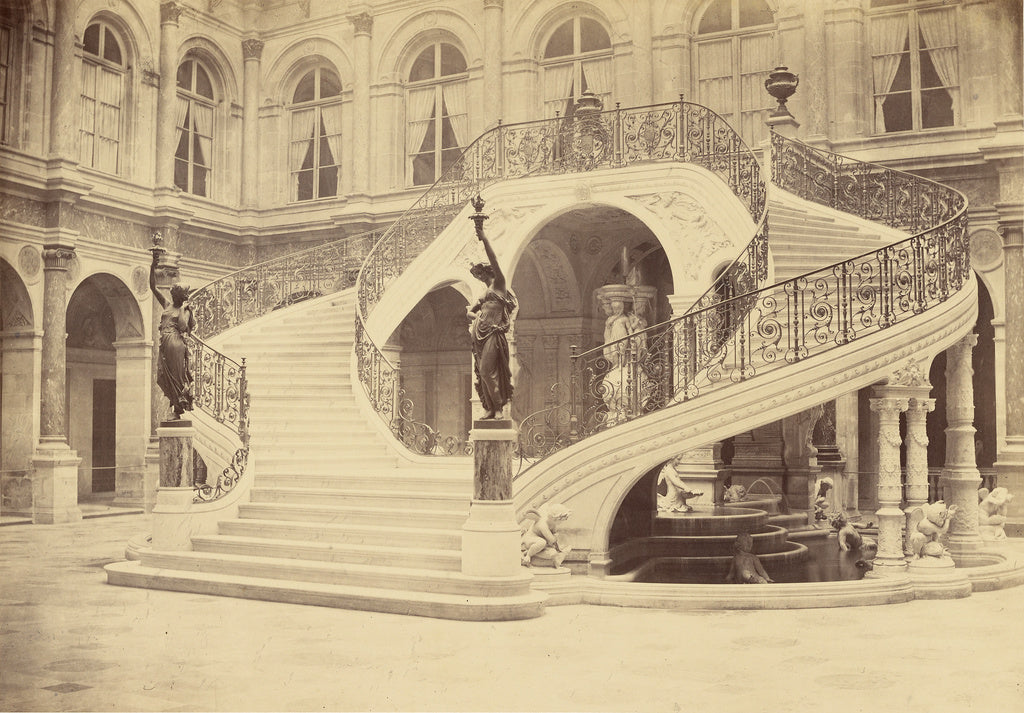 Charles Marville:[Staircase, Interior of Hotel de Ville], Poster Print Wall Art