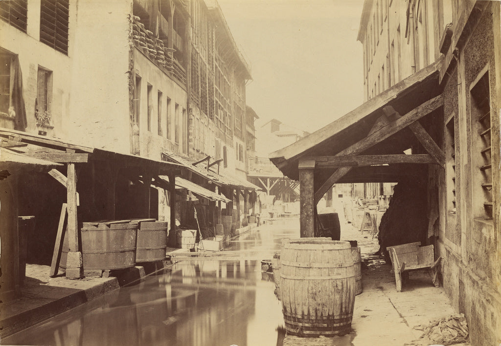 Charles Marville:[Tannerie au bord de la Bièvre] / [La Biè, Poster Print Wall Art