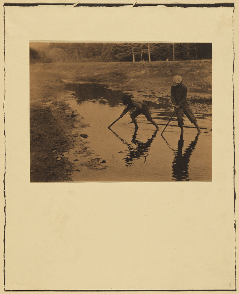 Gertrude Käsebier:[Two Boys Playing in a Stream],16x12"(A3)Poster