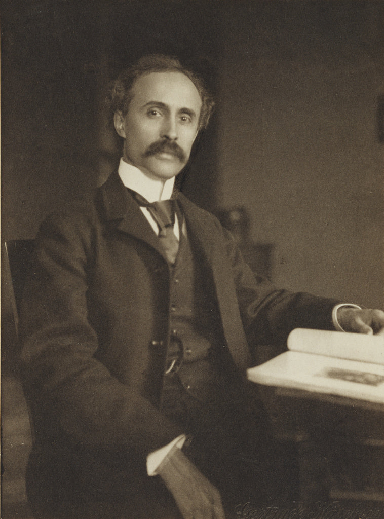 Gertrude Käsebier:[Man seated with table and book], Poster Print Wall Art