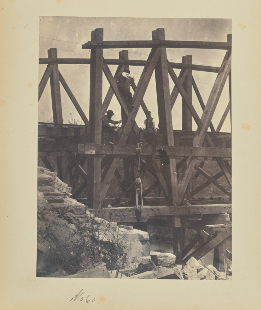 A.J. Russell:[Boring holes in a bridge truss for explosives],16x12"(A3)Poster