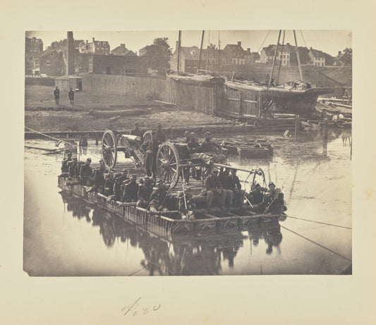 A.J. Russell:[Raft of blanket boats ferrying field artillery,16x12"(A3)Poster