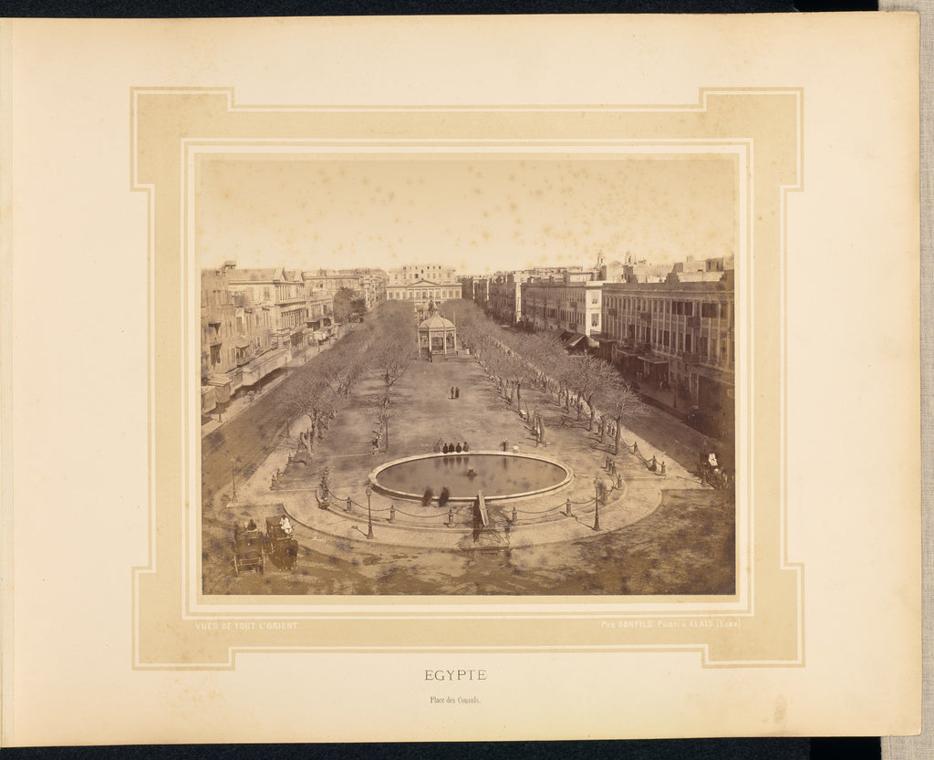 Félix Bonfils:egypte: Place des Consuls,16x12"(A3)Poster