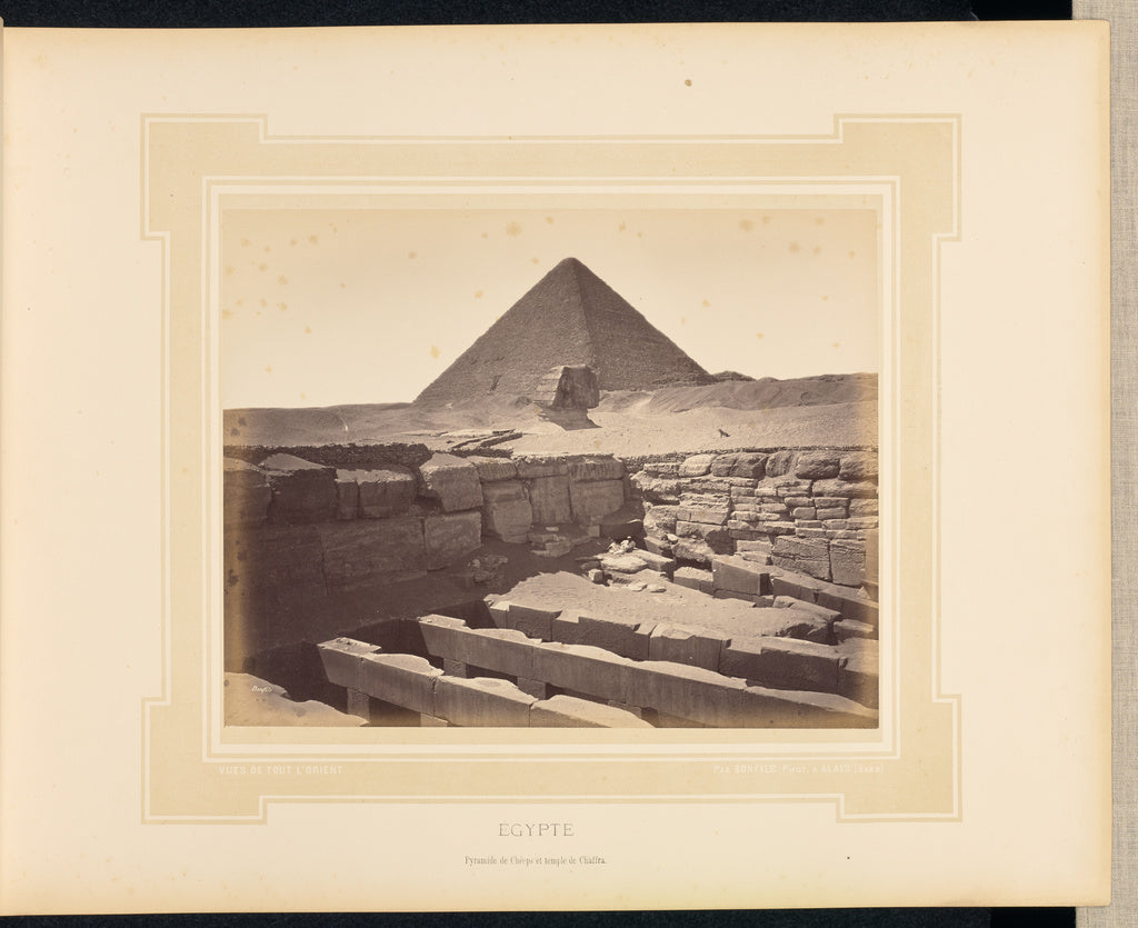 Félix Bonfils:egypte: Pyramide de Chéops et temple de Chaf,16x12"(A3)Poster