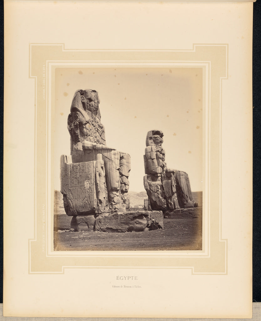 Félix Bonfils:egypte: Colosses de Memnon à Thèbes,16x12"(A3)Poster