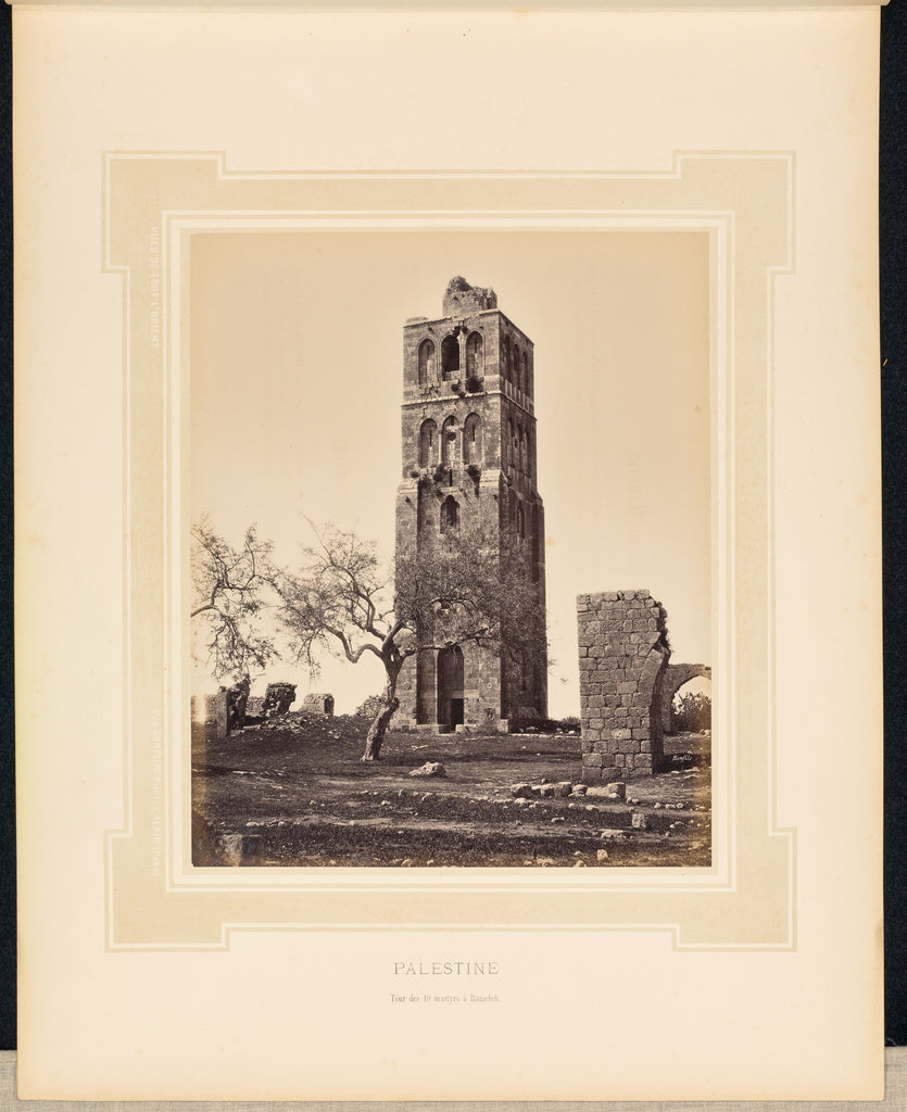 Félix Bonfils:Palestine: Tour des 40 martyrs à Rameleh, Poster Print Wall Art