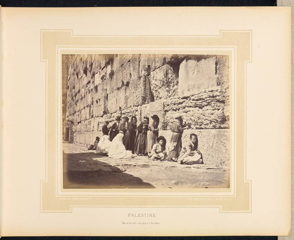 Félix Bonfils:Palestine: Mur où les Juifs vont pleurer à , Poster Print Wall Art