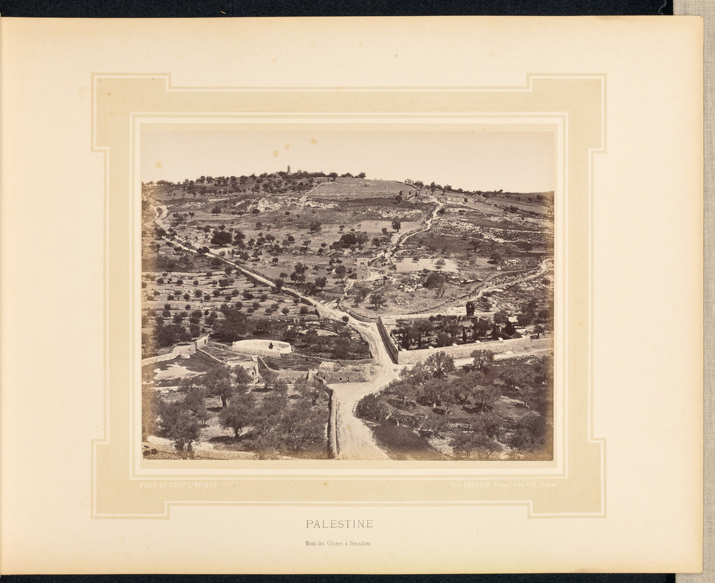 Félix Bonfils:Palestine: Mont des Oliviers à Jérusalem, Poster Print Wall Art