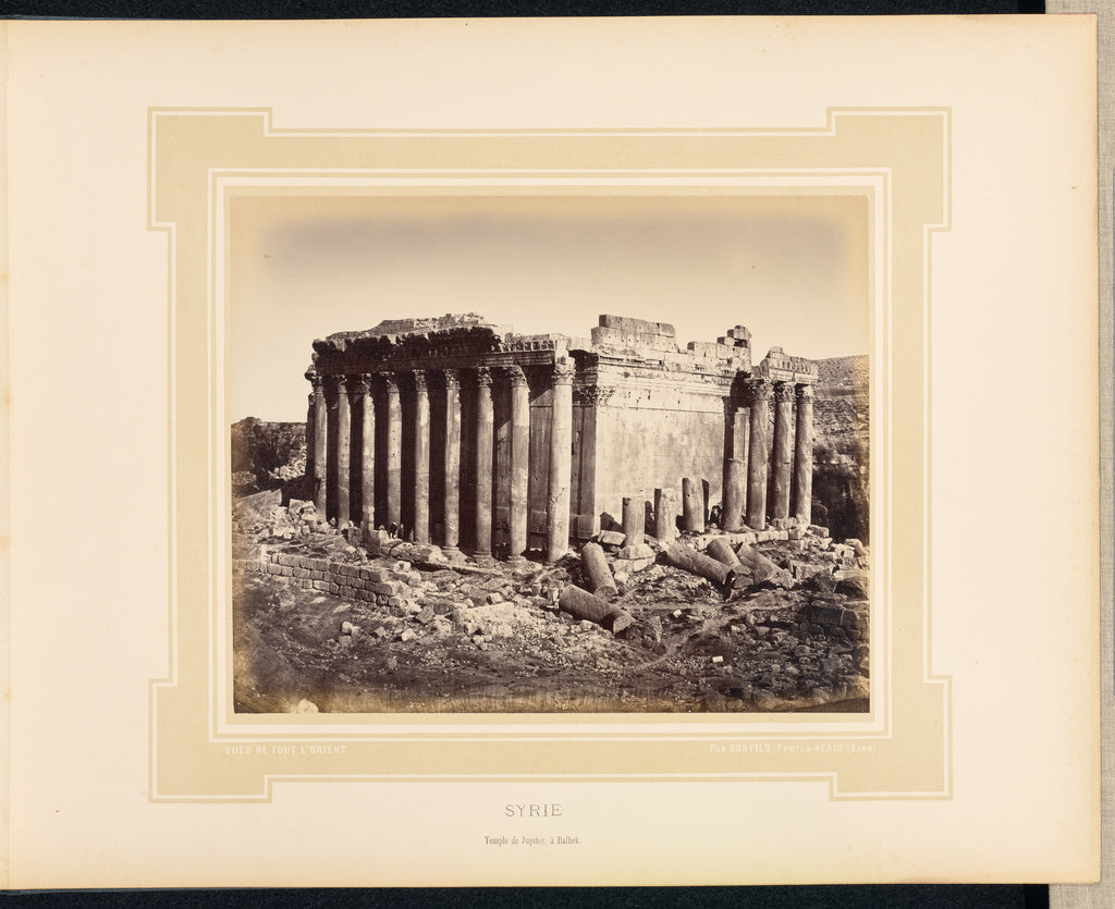 Félix Bonfils:Syrie: Temple de Jupiter à Balbek, Poster Print Wall Art