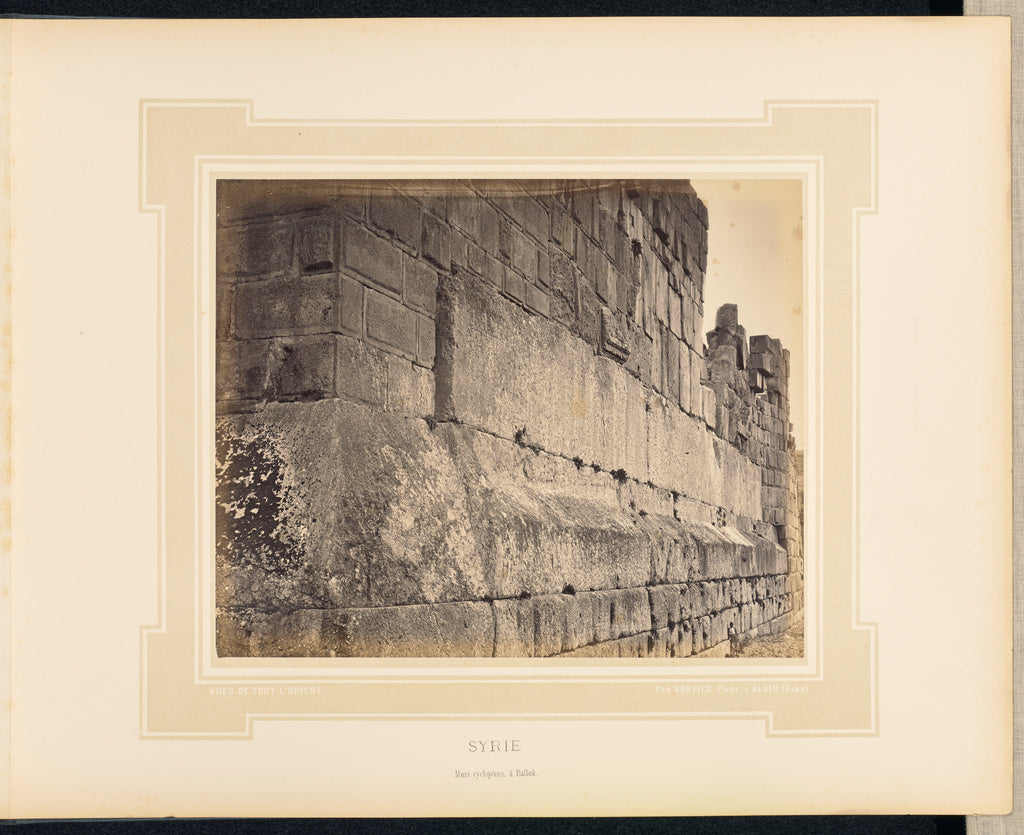 Félix Bonfils:Syrie: Murs cyclopéens à Balbek, Poster Print Wall Art