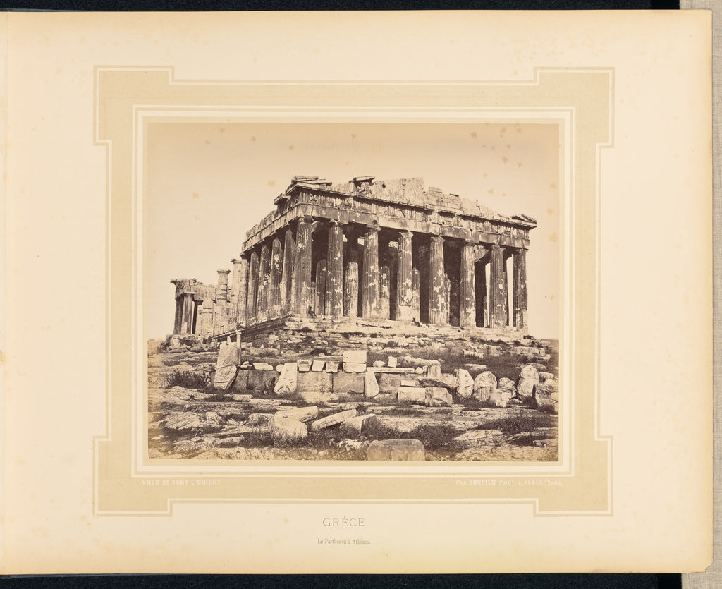 Félix Bonfils:Grèce: Le Parthénon à Athènes, Poster Print Wall Art