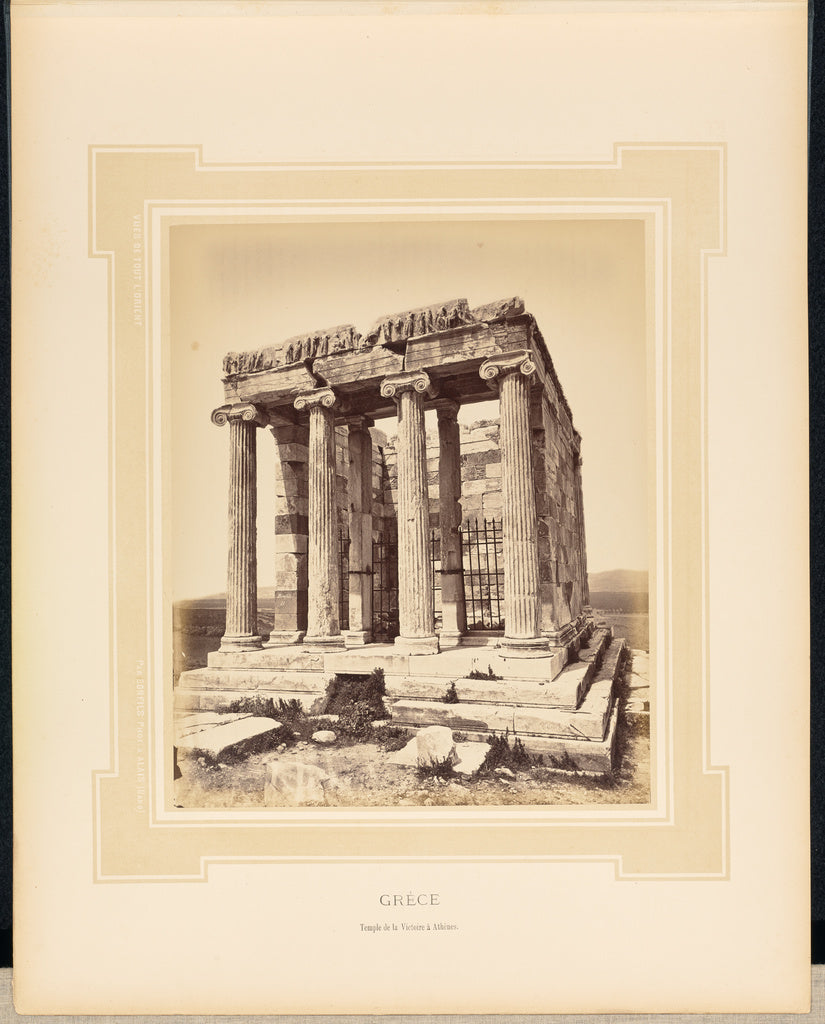 Félix Bonfils:Grèce: Temple de la Victoire à Athènes, Poster Print Wall Art