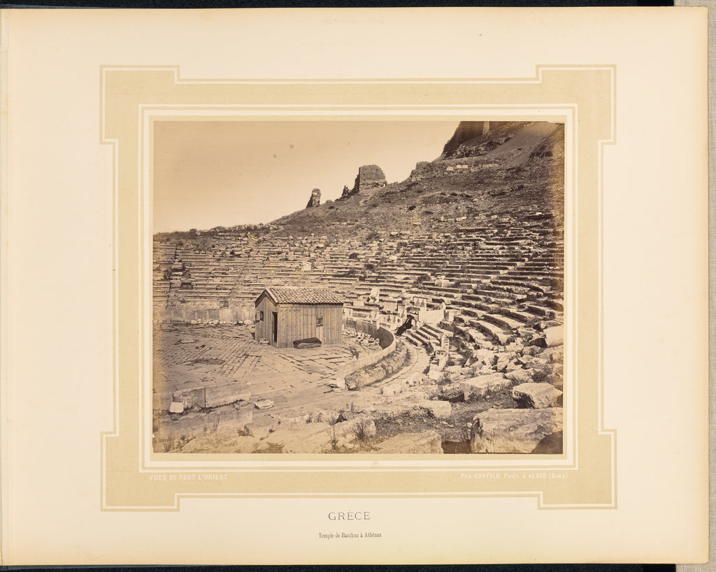 Félix Bonfils:Grèce: Temple de Bacchus à Athènes, Poster Print Wall Art