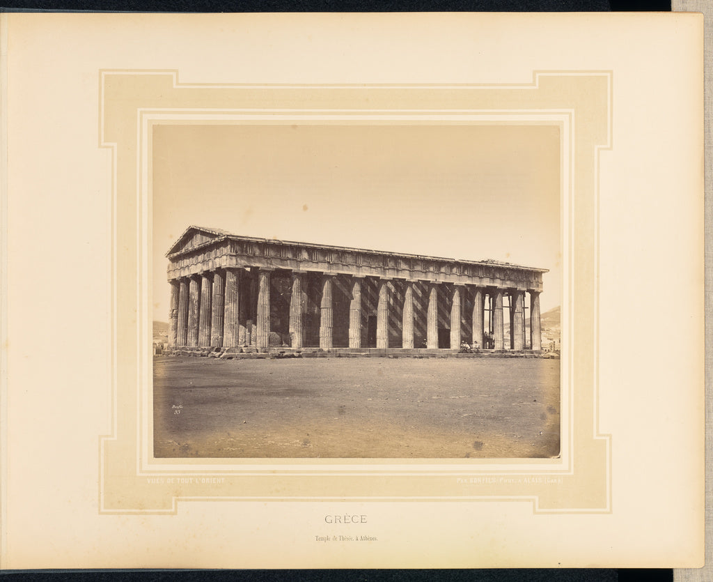 Félix Bonfils:Grèce: Temple de Thésée à Athènes, Poster Print Wall Art