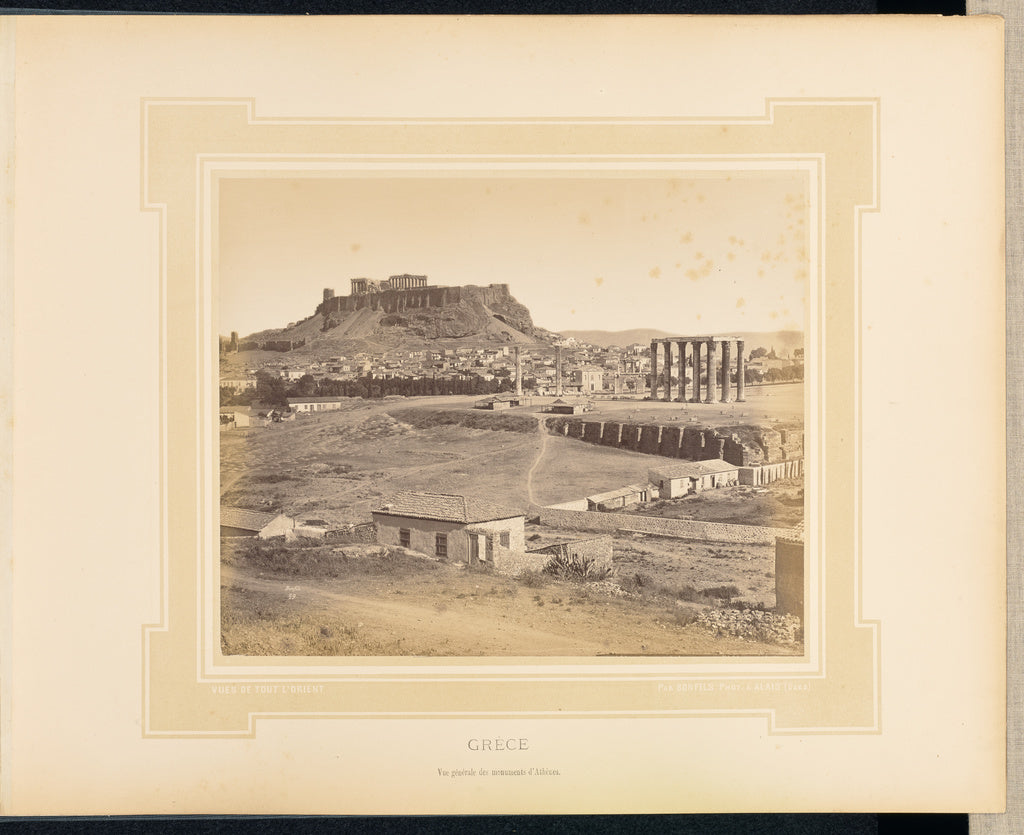Félix Bonfils:Grèce: Vue générale des monuments d'Athèn, Poster Print Wall Art