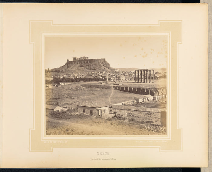 Félix Bonfils:Grèce: Vue générale des monuments d'Athèn,16x12