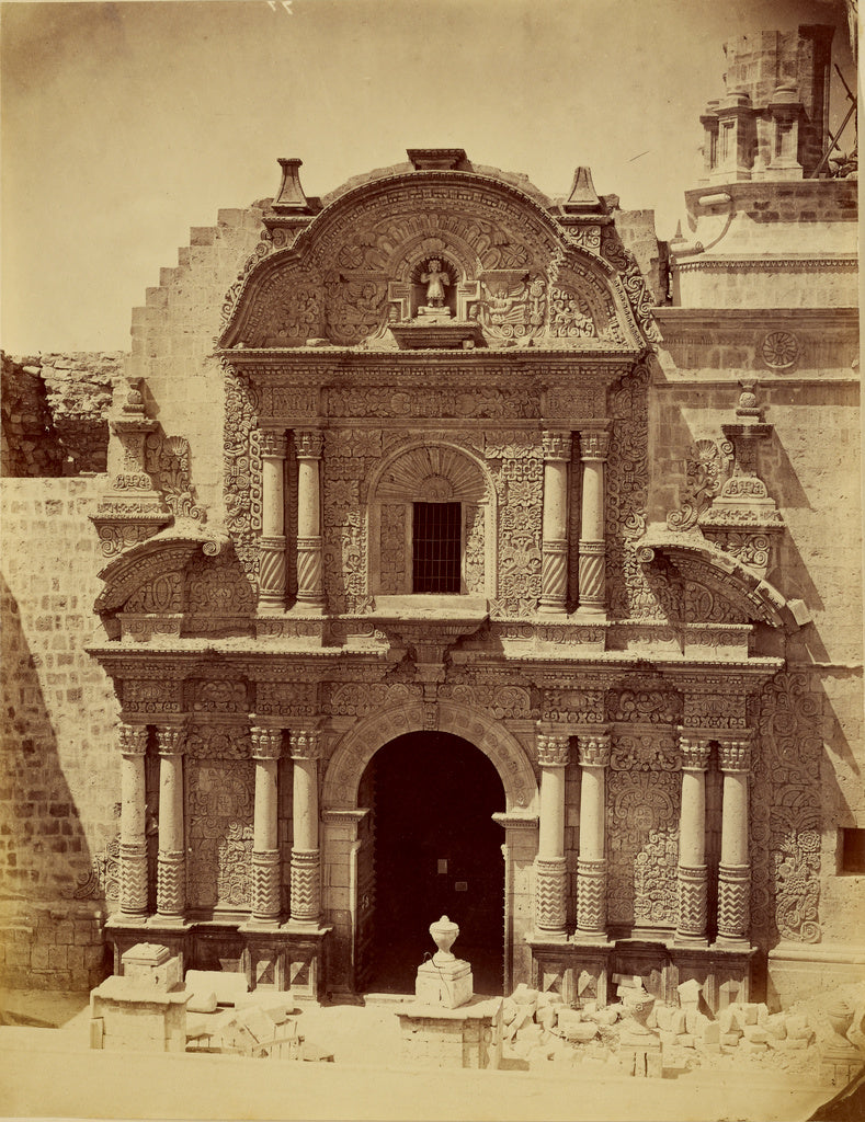 Unknown:[Architectural study, church facade, South America], Poster Print Wall Art