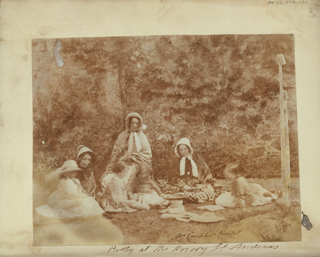 Unknown Artist maker, British:A Picnic Group., Poster Print Wall Art