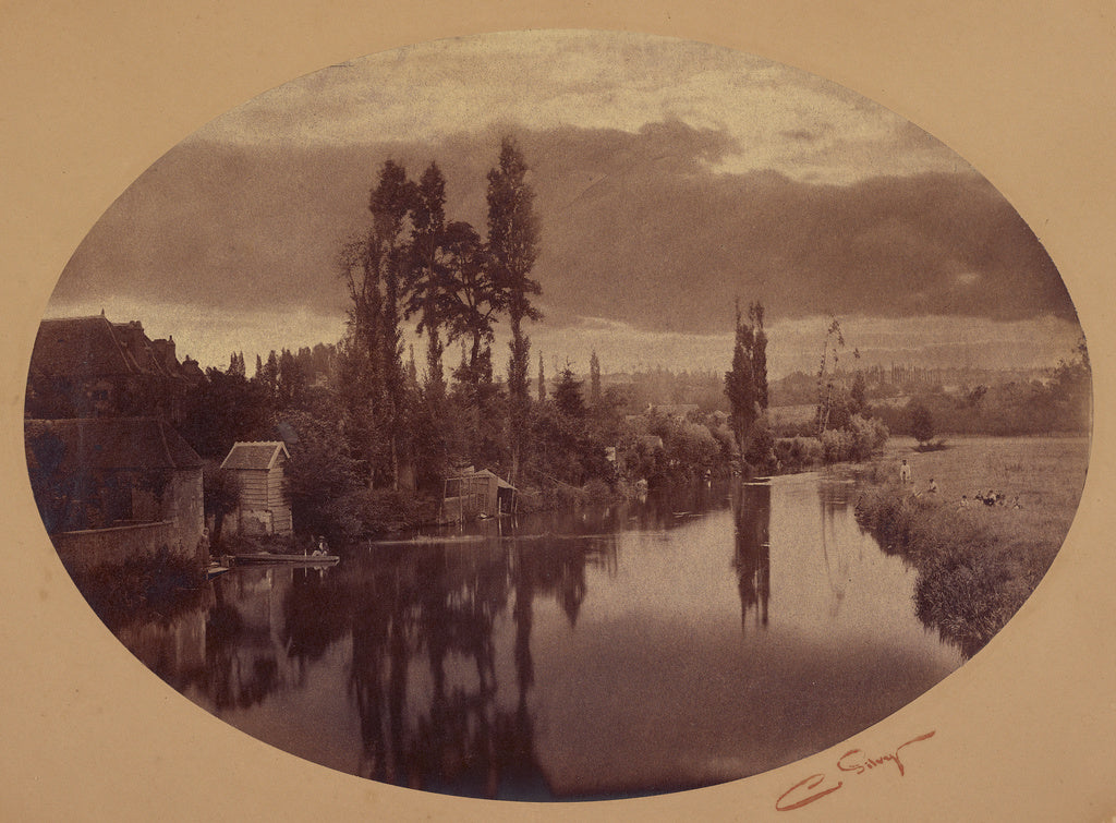 Camille Silvy:[River Scene, France], Poster Print Wall Art