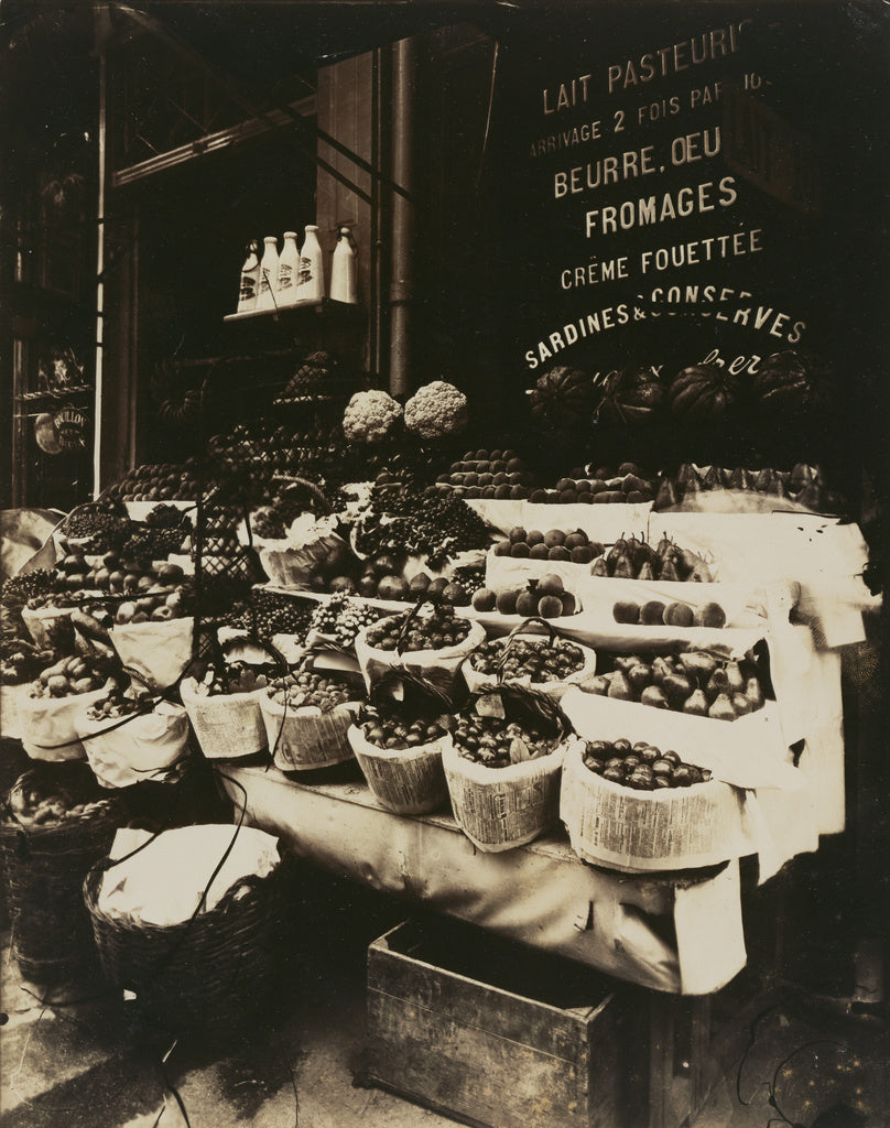 Eugène Atget:Rue Sainte-Opportune (Produce Display, rue Sai, Poster Print Wall Art