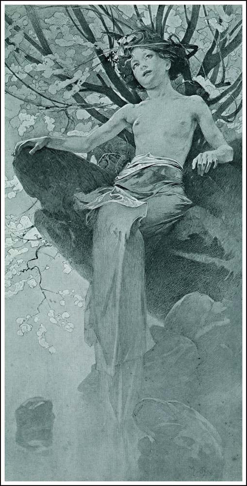 06 from the 'Documents Decoratifs" series, 1901 vintage artwork by Alphonse Mucha, 16x12" (A3 size) poster print