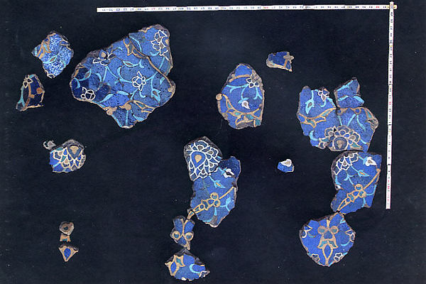 :A Group of Mosaic Tilework Fragments last quarter 15th cent-16x12"(A3) Poster