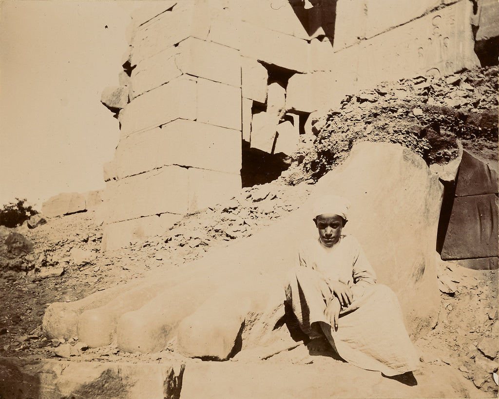 Unknown:[Young man sitting at base of sculptural ruins],16x12"(A3)Poster