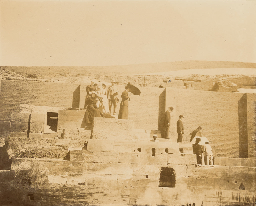 Unknown:[Men and women standing on steps of ruin], Poster Print Wall Art
