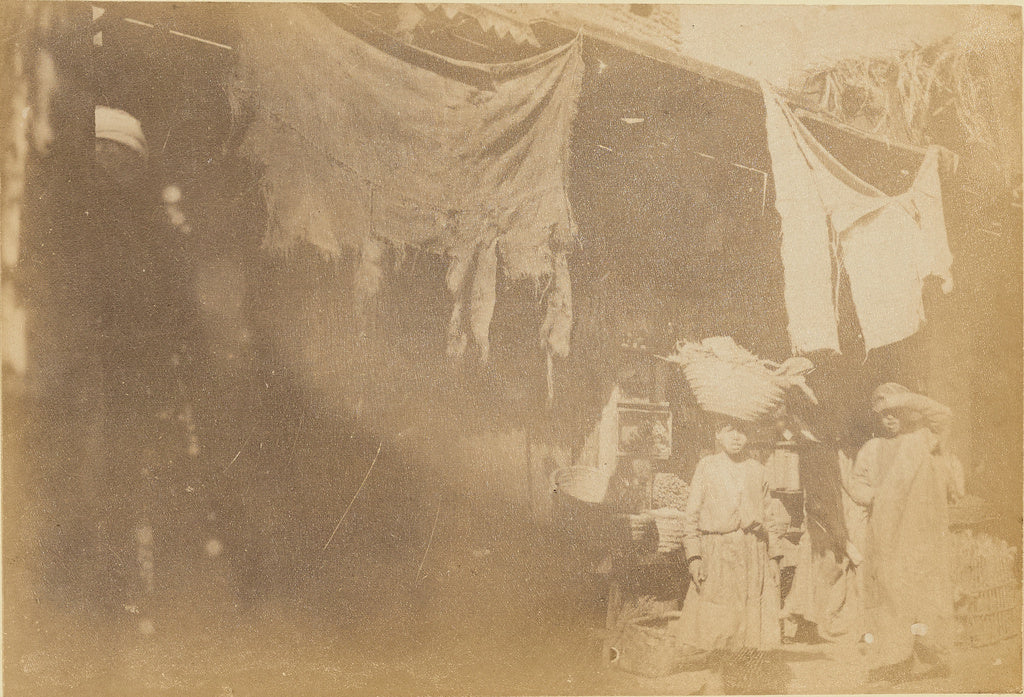 Unknown:[Figures in front of booth], Poster Print Wall Art
