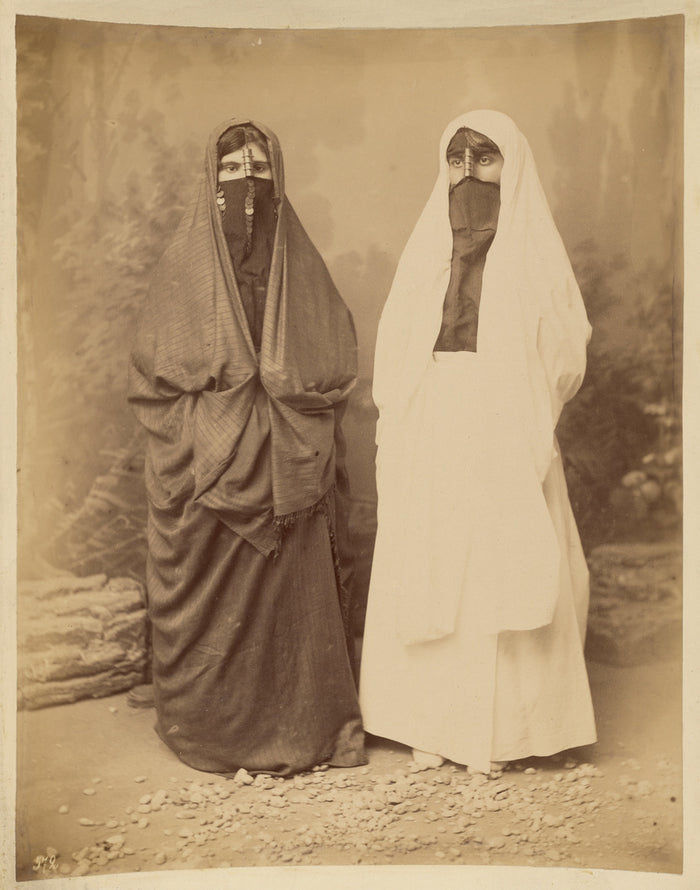 Félix Bonfils:[Portrait of Two Women in Middle Eastern Dres,16x12
