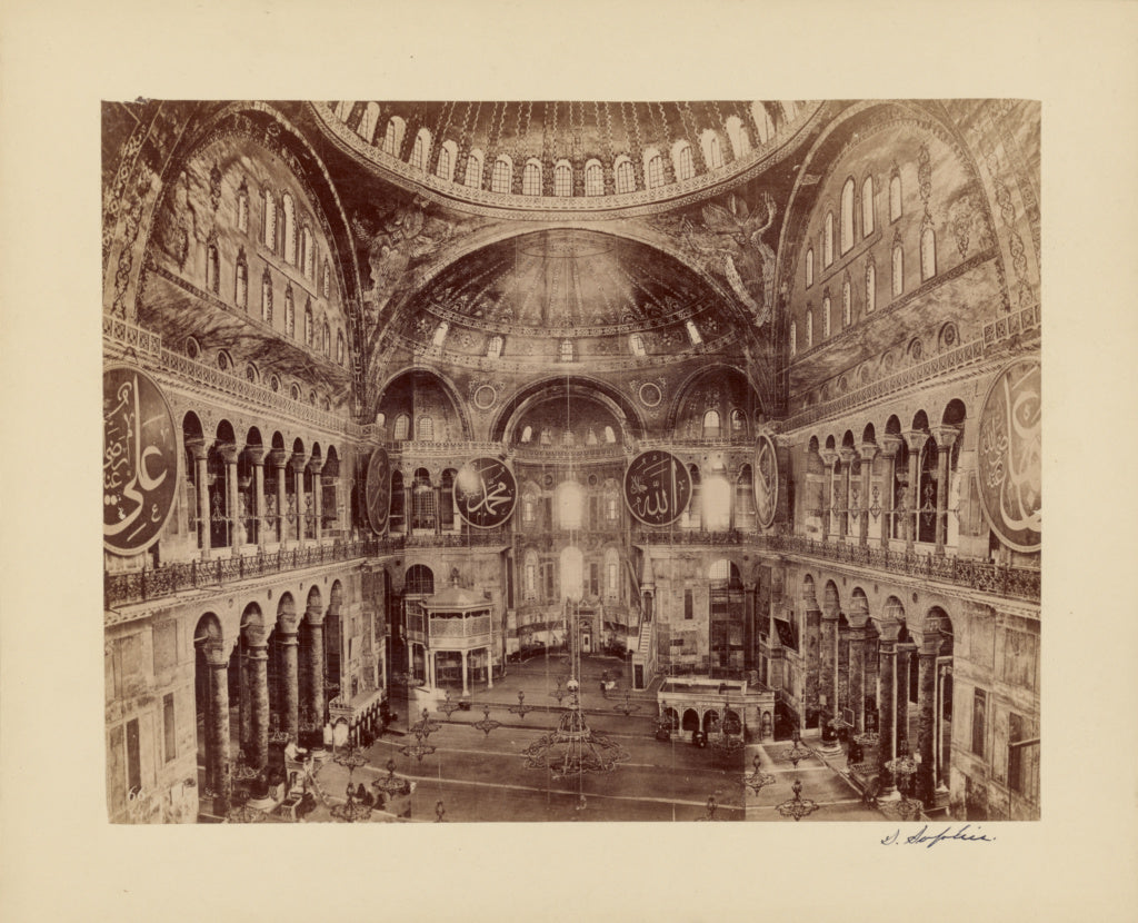 Pascal Sébah:[Interior of Hagia Sophia], Poster Print Wall Art