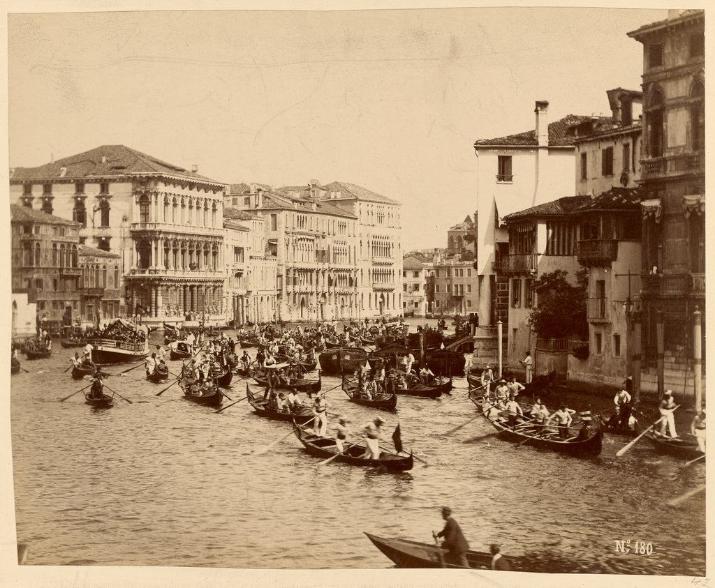 Unknown maker, Italian:[Regatta on the Grand Canal, Venice], Poster Print Wall Art