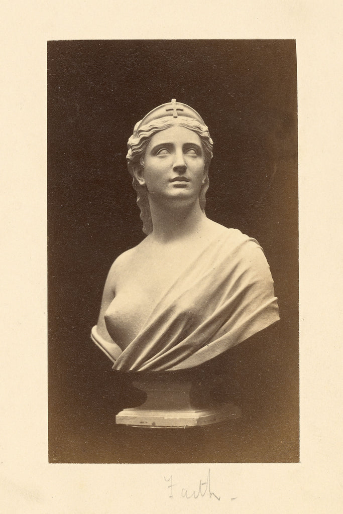 Unknown maker, British:[Bust of Faith by Hiram Powers], Poster Print Wall Art