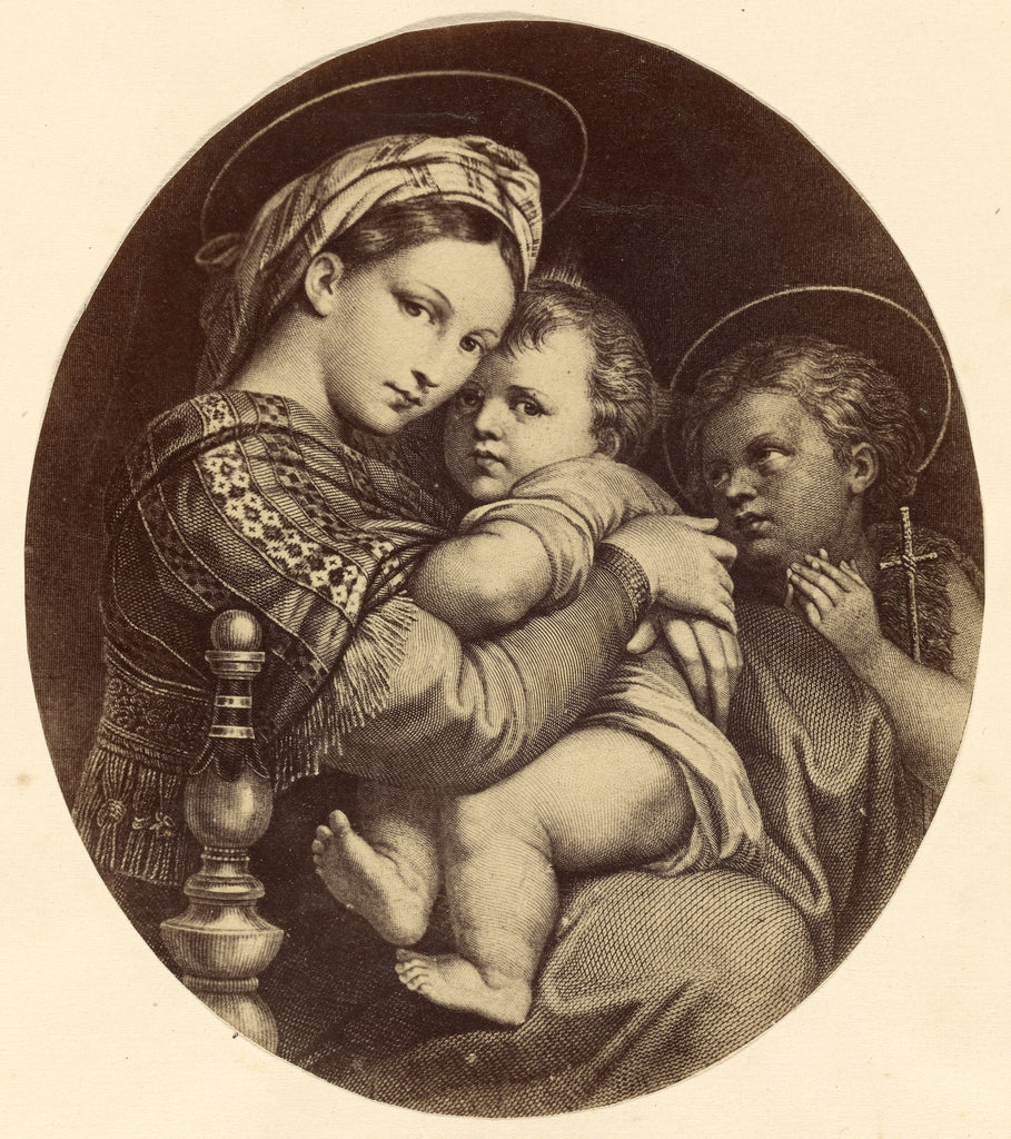 Unknown maker, British:[Engraving after Raphael's "Madonna d, Poster Print Wall Art