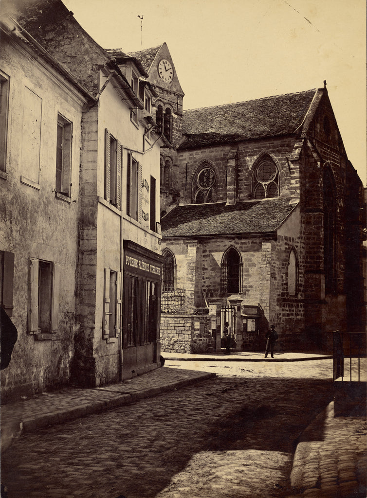 Unknown maker, French:[Street view with church], Poster Print Wall Art