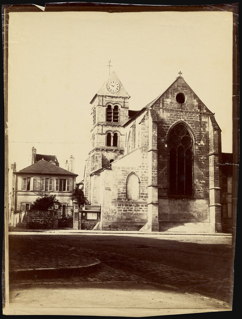 Unknown maker, French:[Church and town hall], Poster Print Wall Art