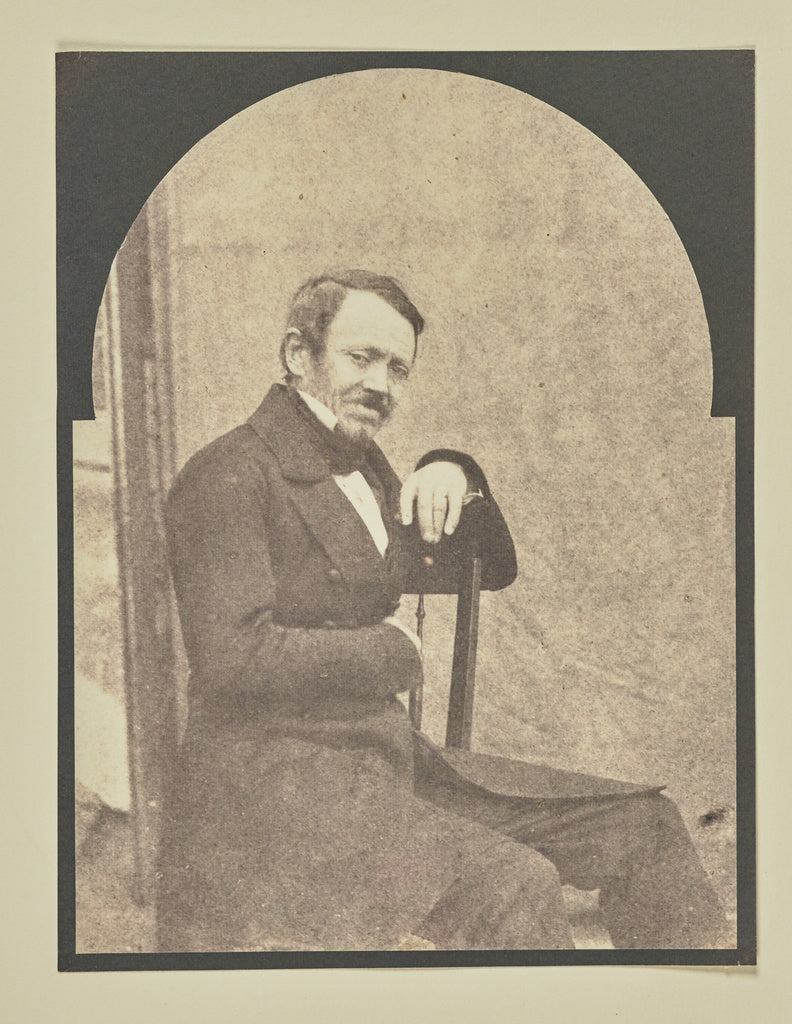 Hippolyte Bayard:[Unidentified man seated before a portable , Poster Print Wall Art