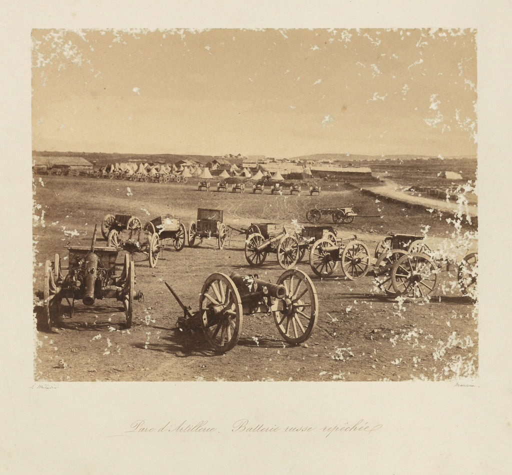 Léon-Eugène Méhédin:Artillery Depot. Retaken Russian Bat, Poster Print Wall Art