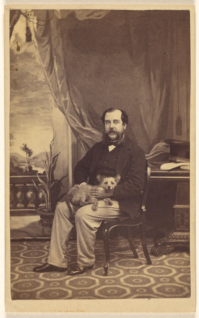 Conway Weston Hart:[Man with Mustache and Muttonchops, seate, Poster Print Wall Art