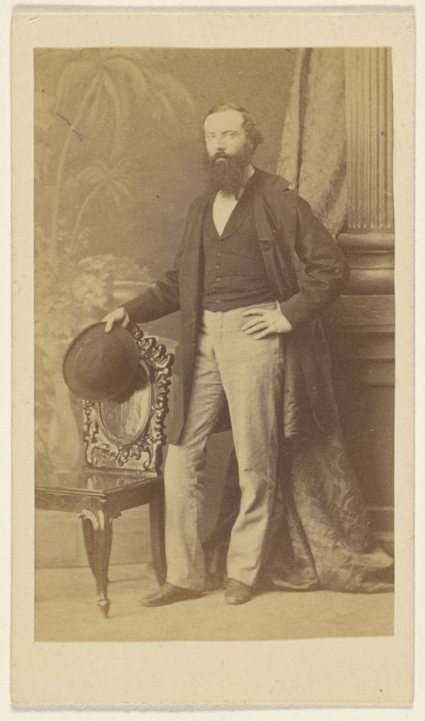 F. Schwarzschild:[Unidentified bearded man standing with one, Poster Print Wall Art