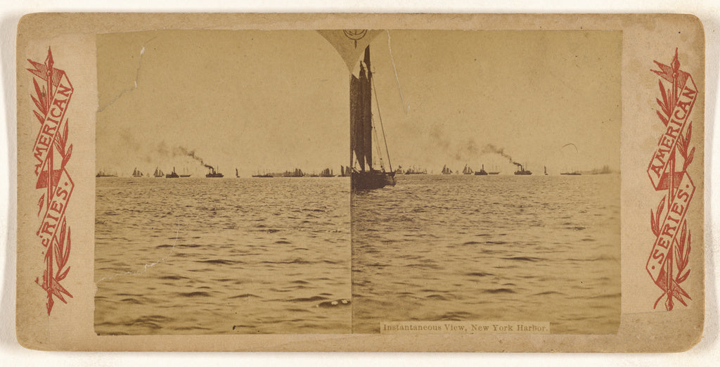 Unknown maker, American:Instantaneous View, New York Harbor., Poster Print Wall Art