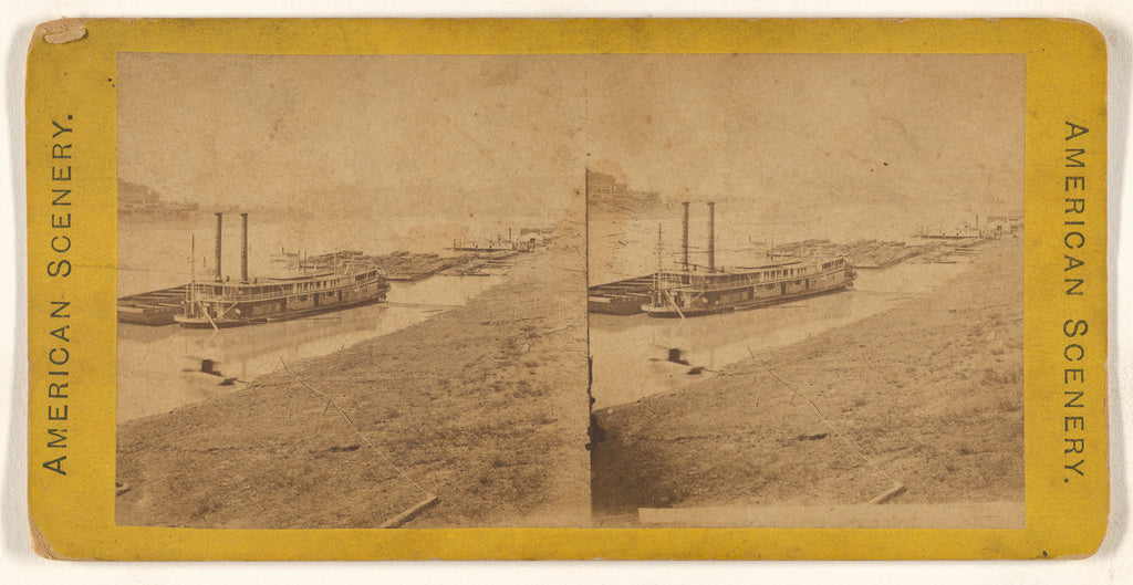 Unknown maker, American:Timber Rafts - Upper Mississippi Riv, Poster Print Wall Art