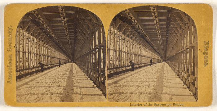 Unknown maker, American:Interior Suspension Bridge. [Niagara,16x12