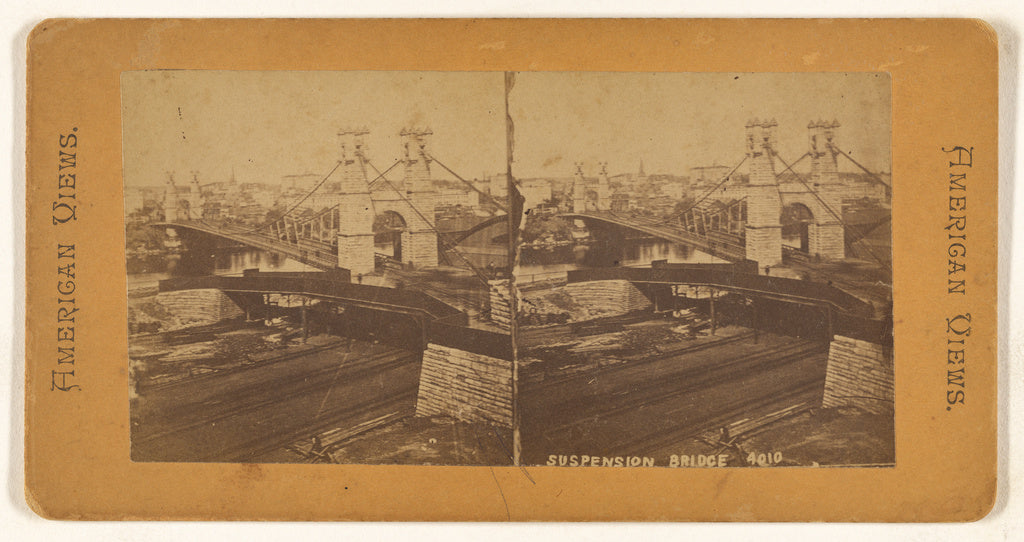 Unknown maker, American:Suspension Bridge, Poster Print Wall Art