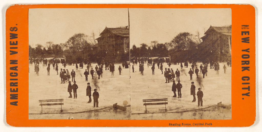 Unknown maker, American:Skating Scene, Central Park., Poster Print Wall Art