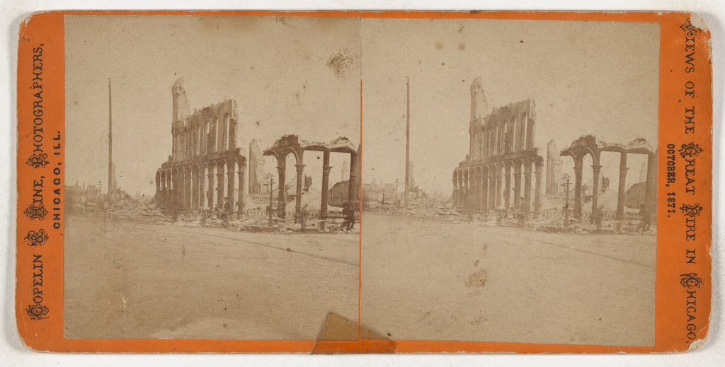 Copelin & Hine:Great Fire in Chicago, October 9th, 1871. [Un, Poster Print Wall Art